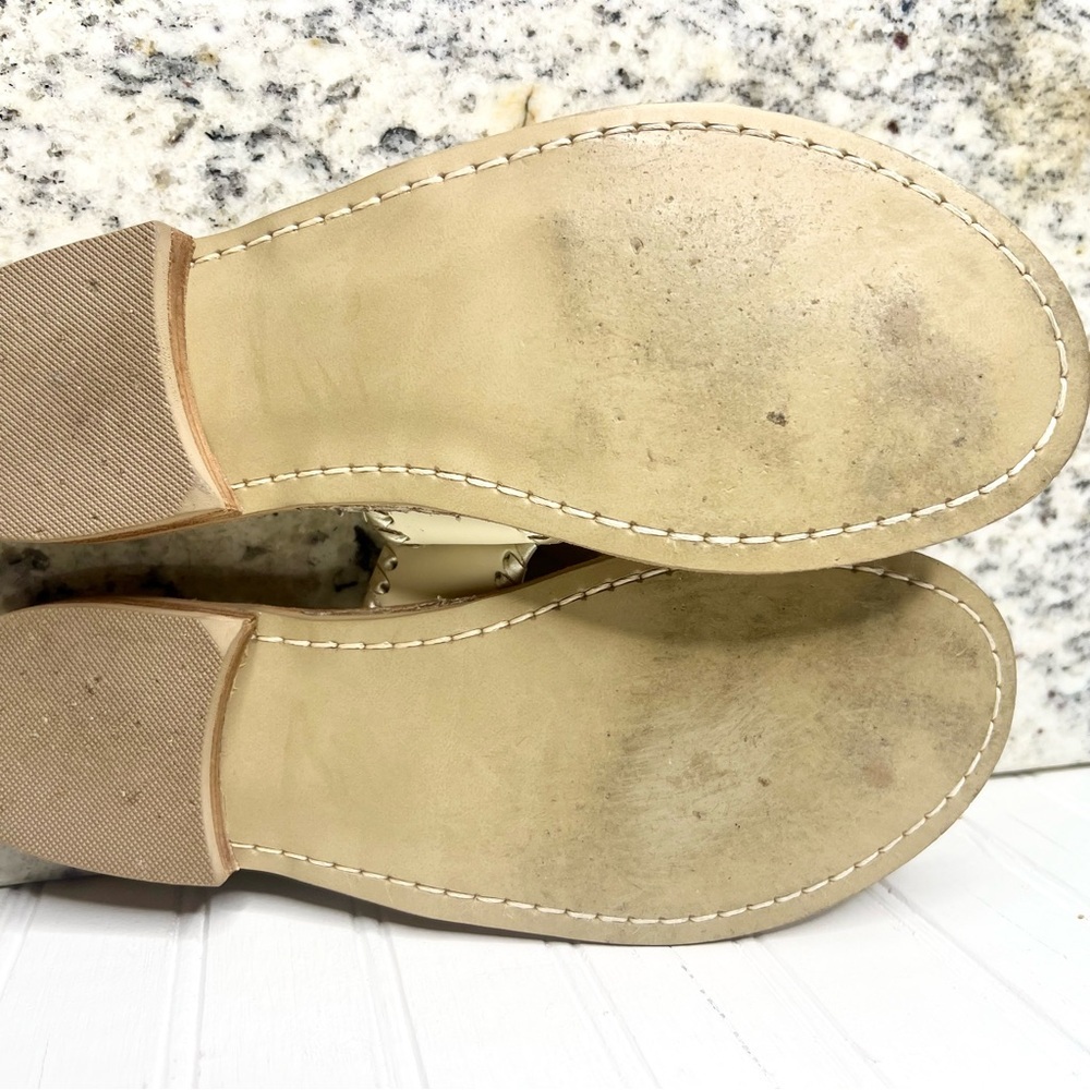 Jack Rogers Cream and Tan Sandals with Medallion Accents - Picture 6 of 8